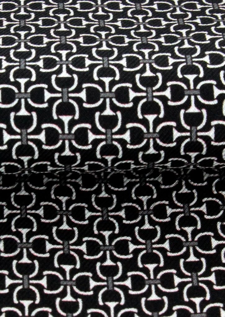 Foulard ascot homme en soie noir et blanc