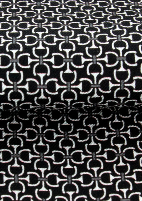 Foulard ascot homme en soie noir et blanc