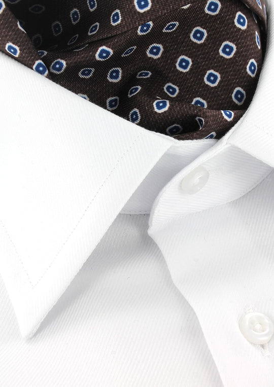 Ascot marron à motif bleu