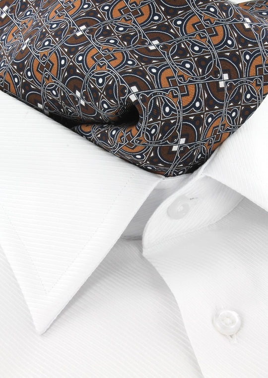 Ascot marron à motifs géométriques beige