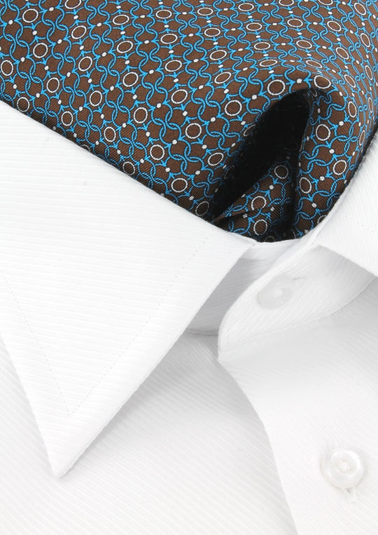 Ascot marron à motifs ronds turquoise