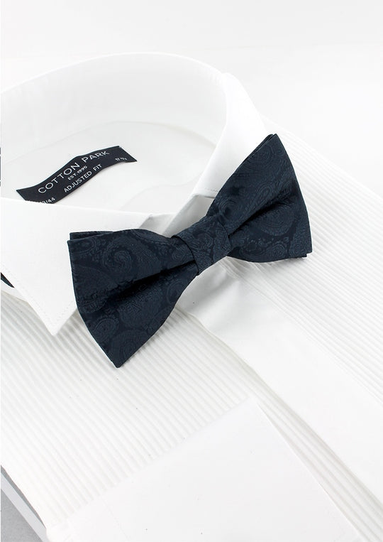 Noeud papillon bleu marine à motif cachemire