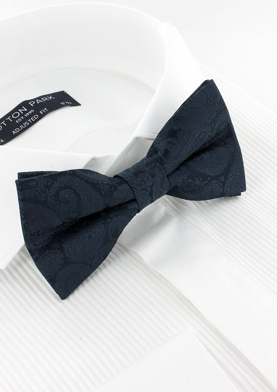 Noeud papillon bleu marine à motif cachemire