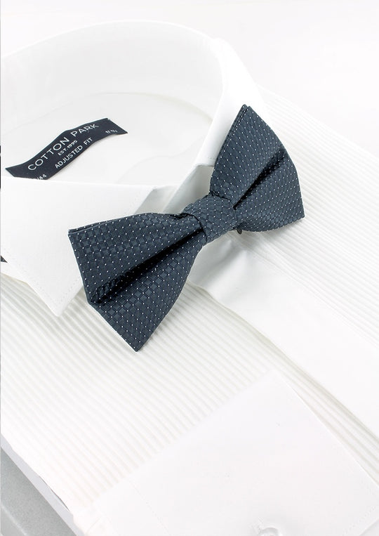 Nœud papillon gris anthracite motif carrés ton sur ton