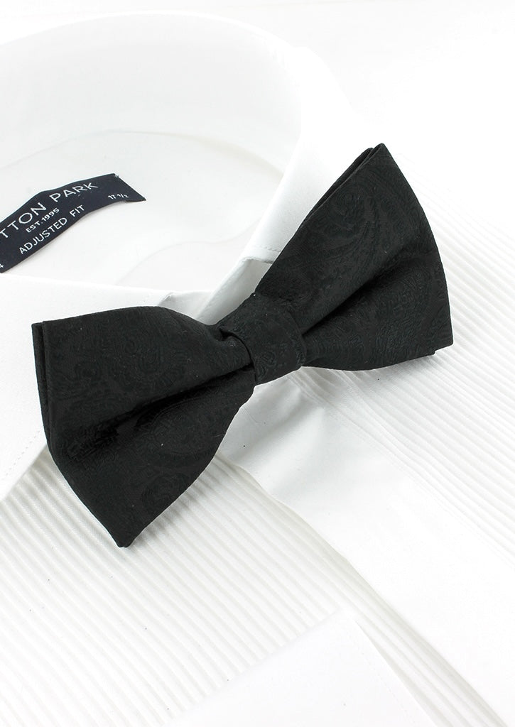 Noeud papillon noir à motif cachemire