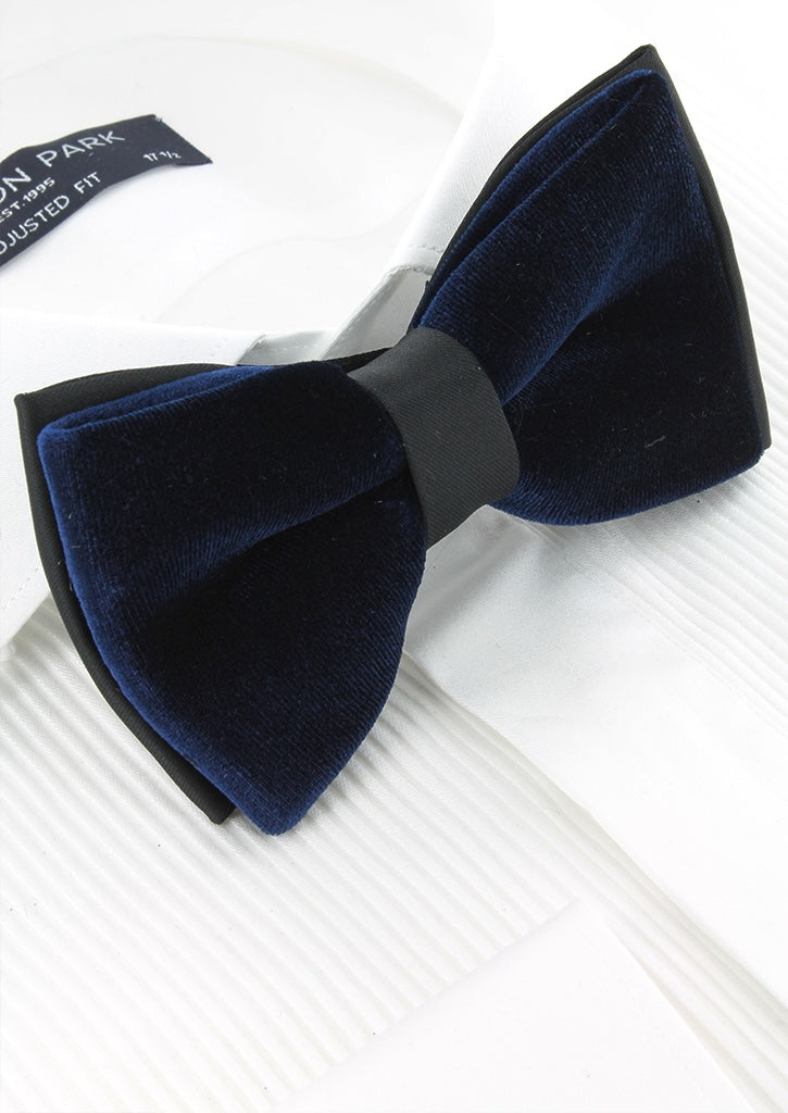 Nœud papillon velours bleu marine