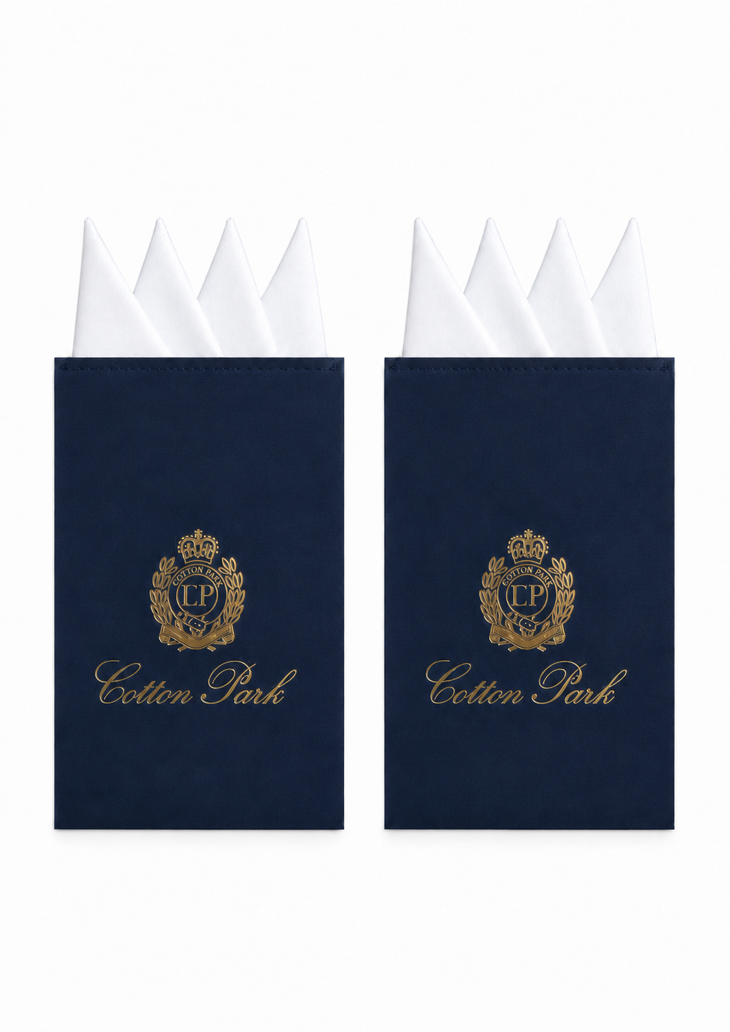 Pack de 2 Pochettes de Costume Pré-Pliées Blanches – Cotton Park
