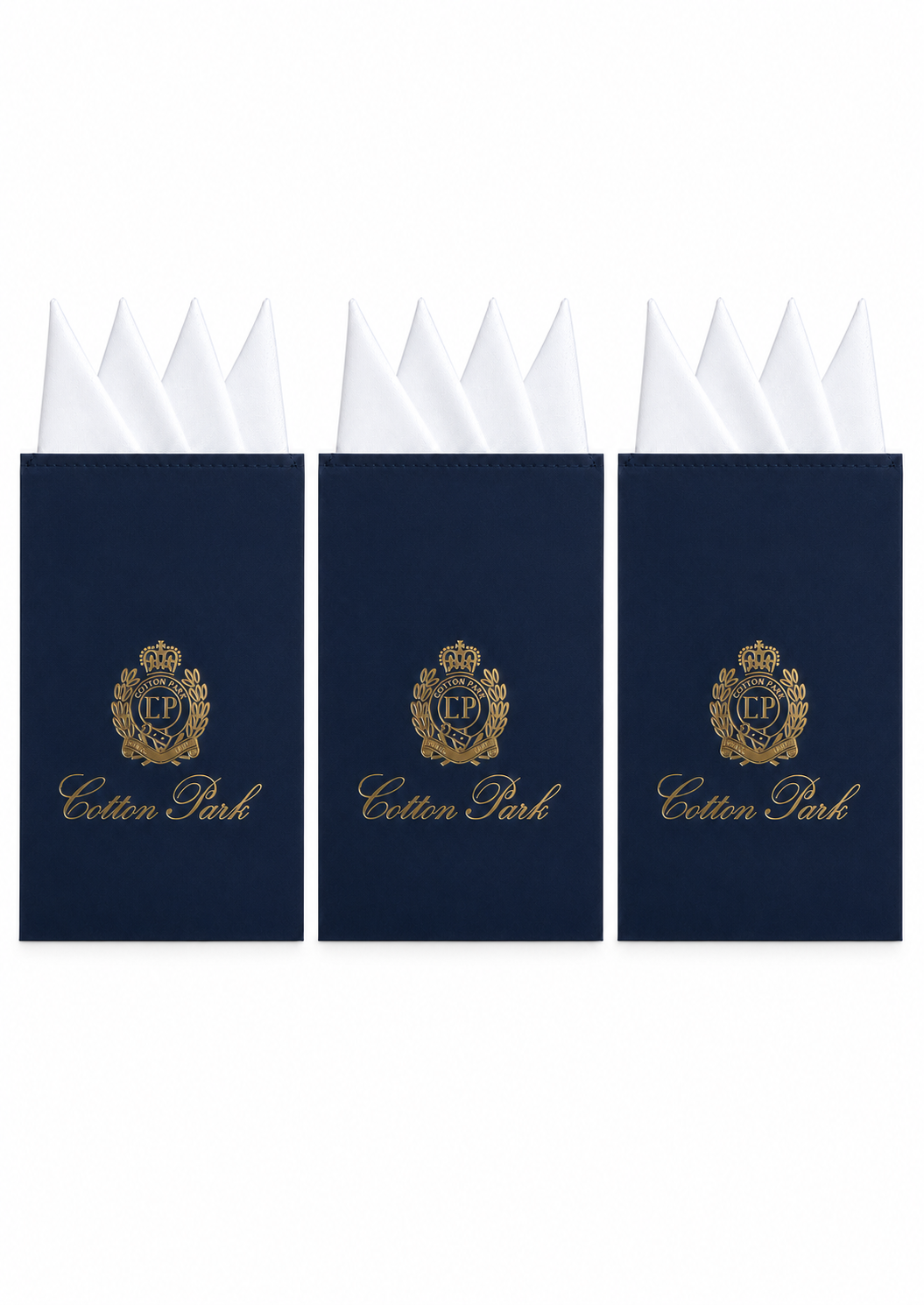 Pack de 3 Pochettes de Costume Pré-Pliées Blanches – Cotton Park