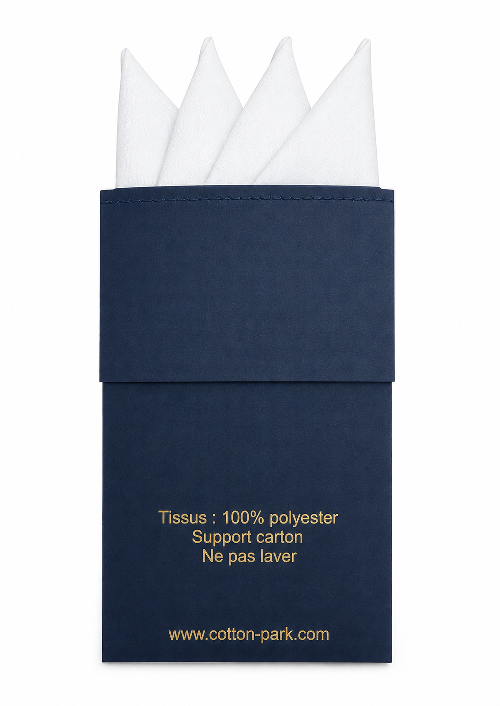 Pochette de costume blanche prépliée avec support carton