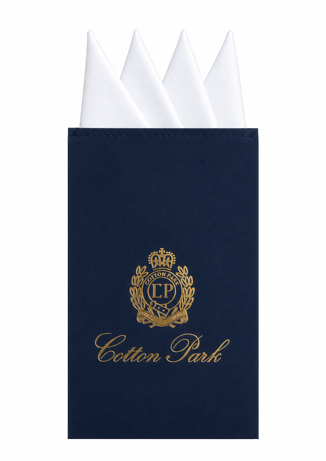 Pochette de costume blanche prépliée avec support carton