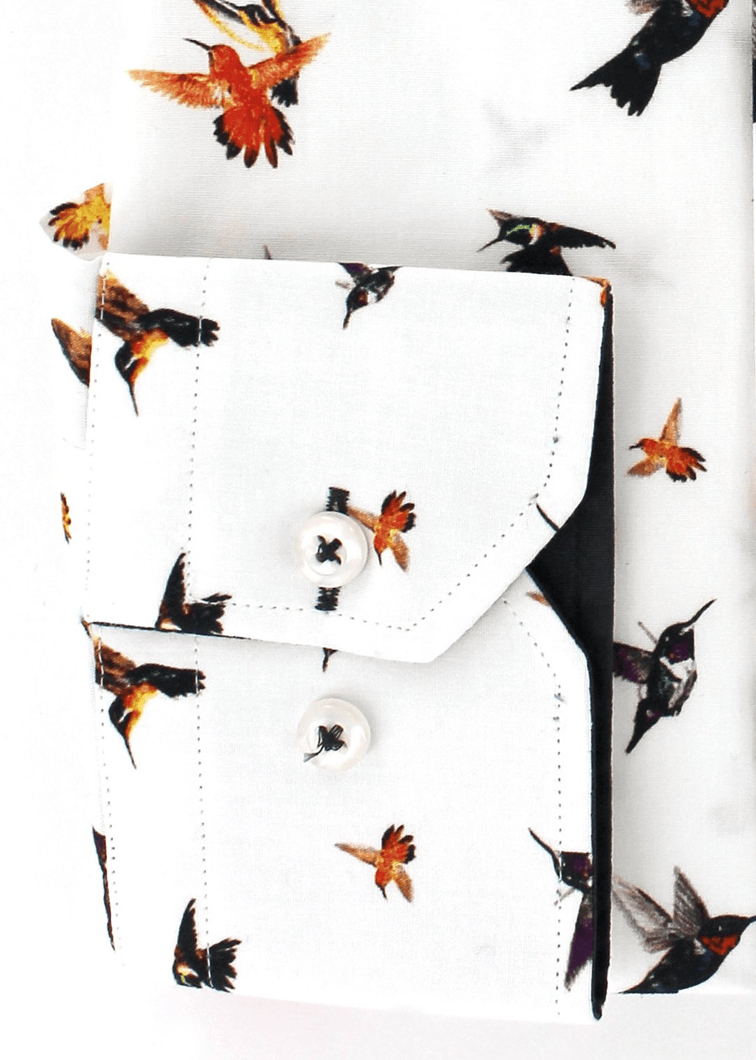 Poignets simples réglables blancs à motif oiseau | Cotton Park
