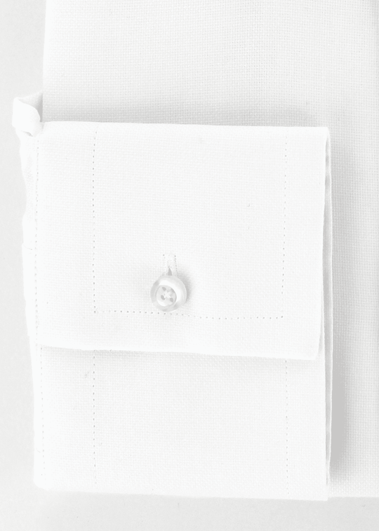 Chemise blanche natté coupe cintrée poignets transformables | Cotton Park