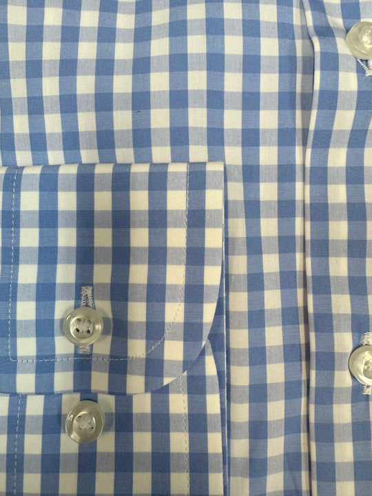 Chemise en popeline vichy bleu