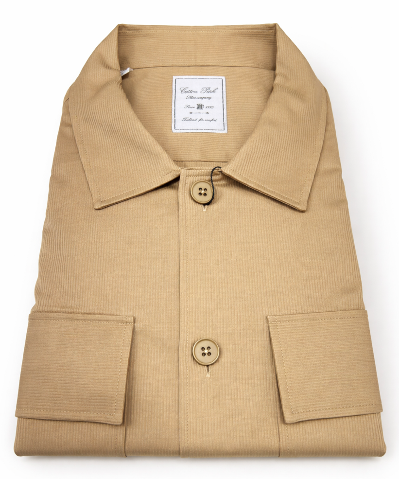 Surchemise camel piqué de coton