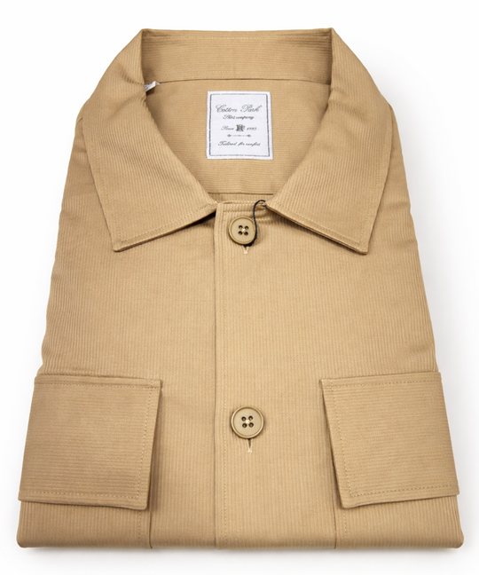 Surchemise camel piqué de coton