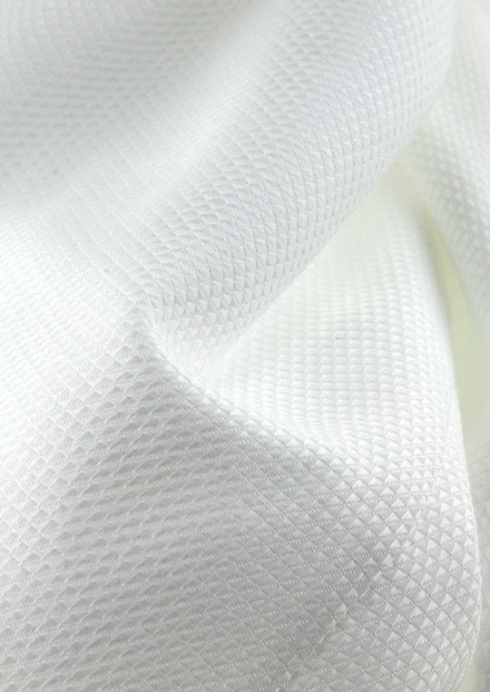 Chemise col inversé en piqué de coton blanc