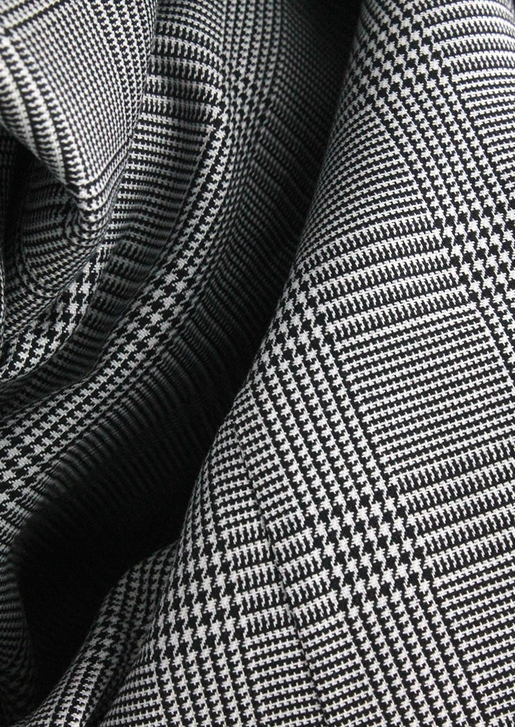 Chemise col indien motif Prince-de-Galles noir