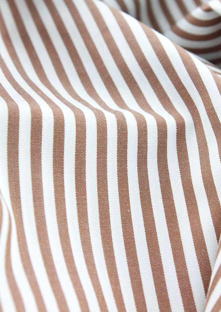Chemise classique à rayures bâtons marron | Cotton Park