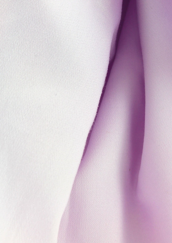 Chemise col indien en satin de coton parme