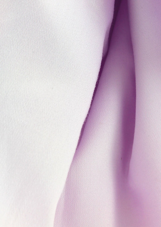 Chemise col indien en satin de coton parme