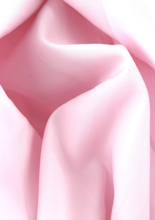 Chemise col indien en satin de coton rose