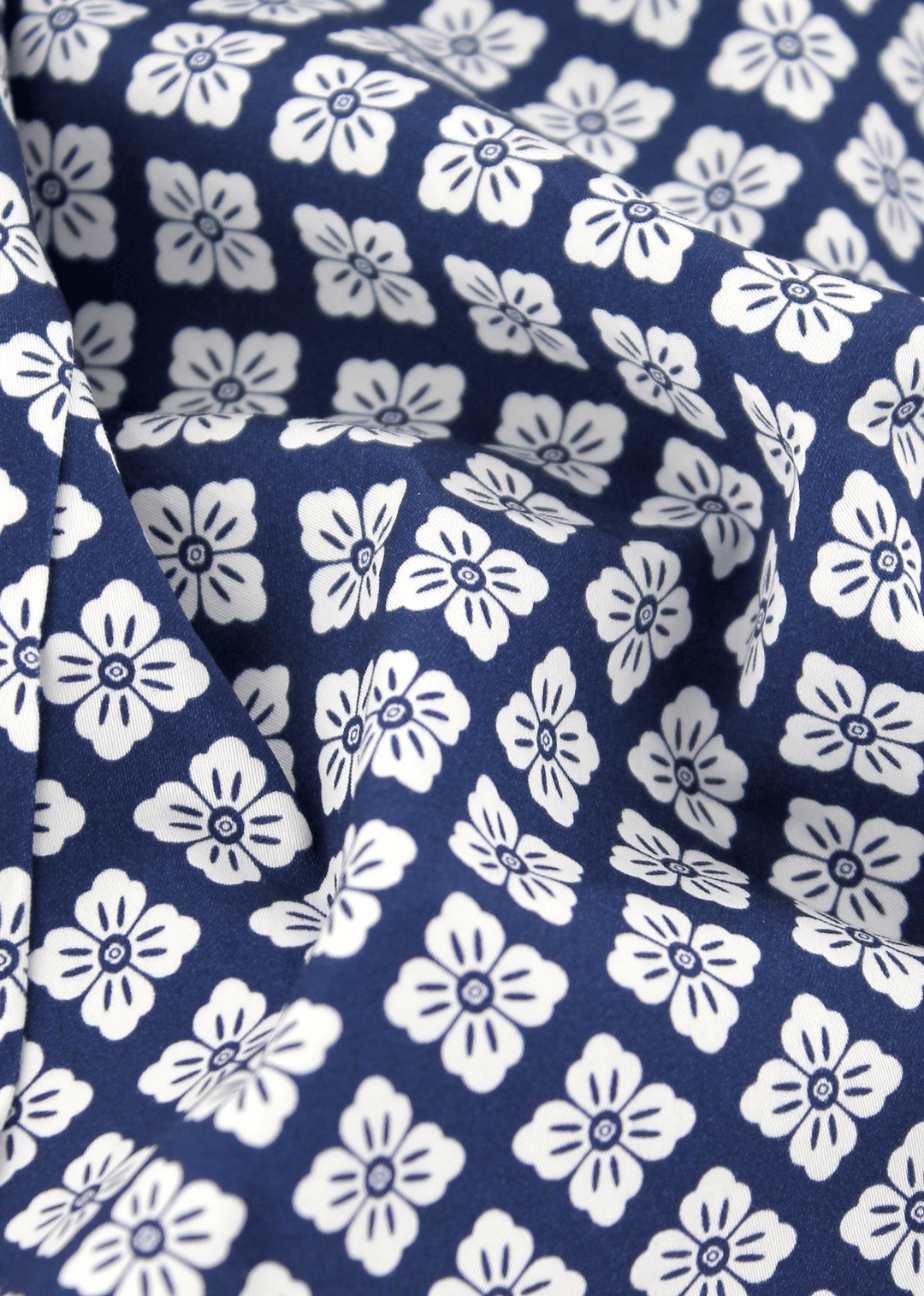Tissu haut de gamme bleu à fleurs - Maurice | Cotton Park