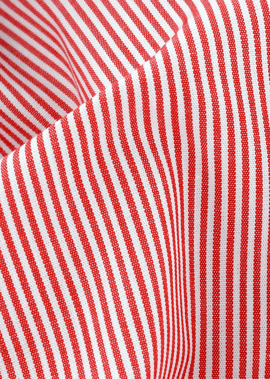 Tissu haut de gamme en pur coton à fines rayures rouges | Cotton Park