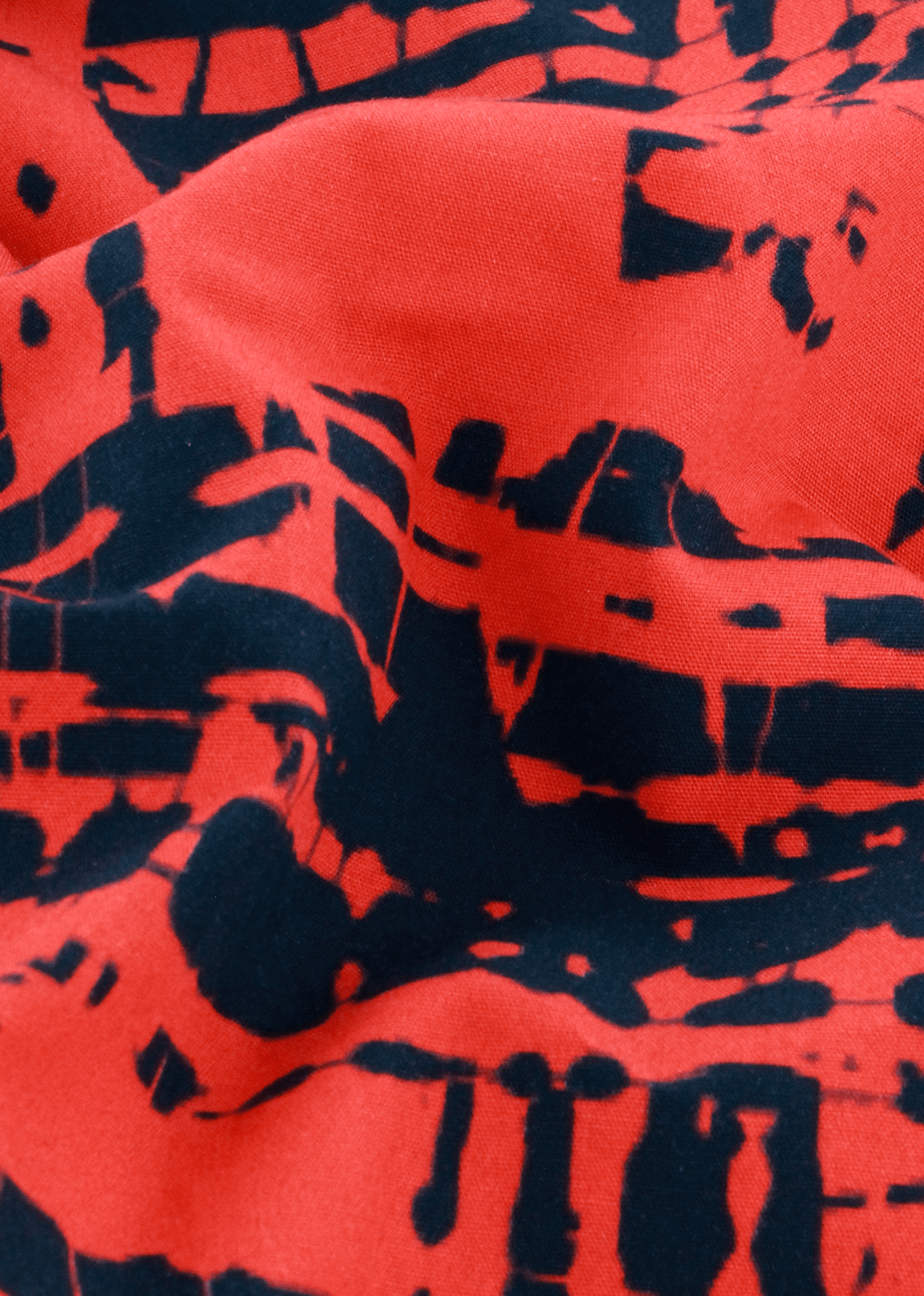 Tissu haut de gamme 100% coton rouge à motif | Cotton Park