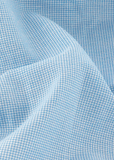 Tissu haut de gamme en 100% coton de couleur bleu à motif pied de poule | Cotton Park