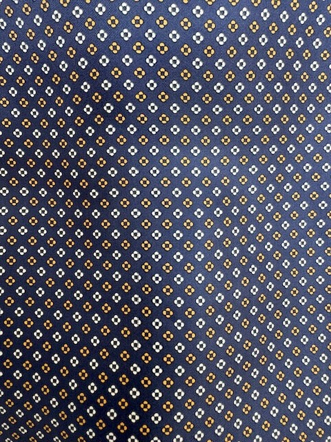 Tissus en Soie pour ascot marine blanc et orange