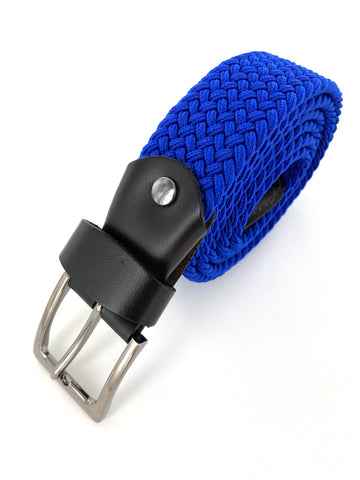 Ceinture élastique et cuir bleu royal. Plus besoin de réglages avec les ceintures élastiques, elles s'adaptent facilement. Les ceintures élastiques sont très faciles à porter, avec un jean pour un style décontractée mais aussi bien pour un style habillé.