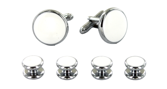 Lot De Boutons De Manchette Et épingles à Cravate En Argent 875 - Style Rétro étoilé