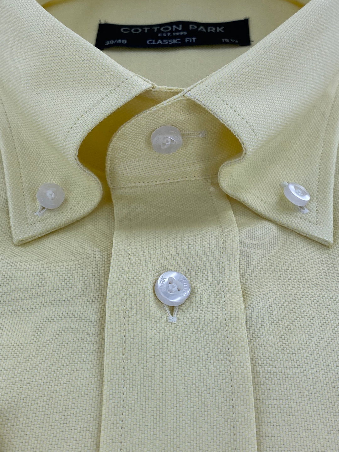 Yellow button down collar oxford shirt