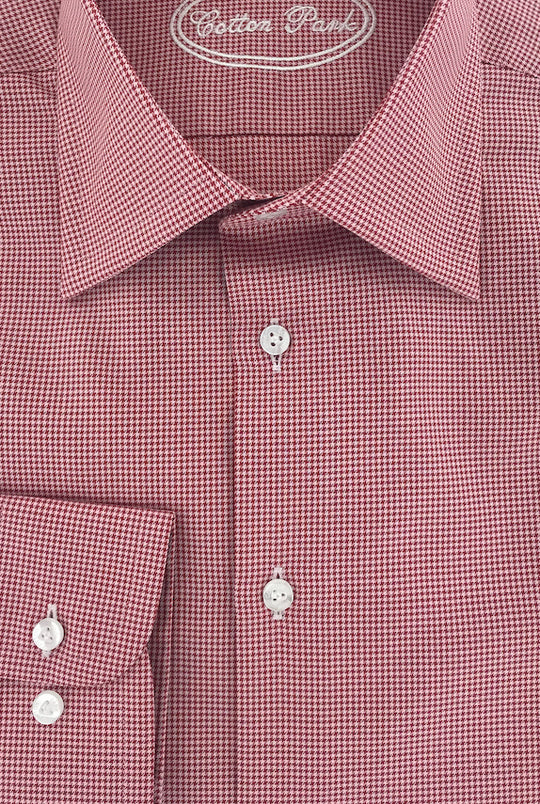 Double twist classic red houndstooth shirt