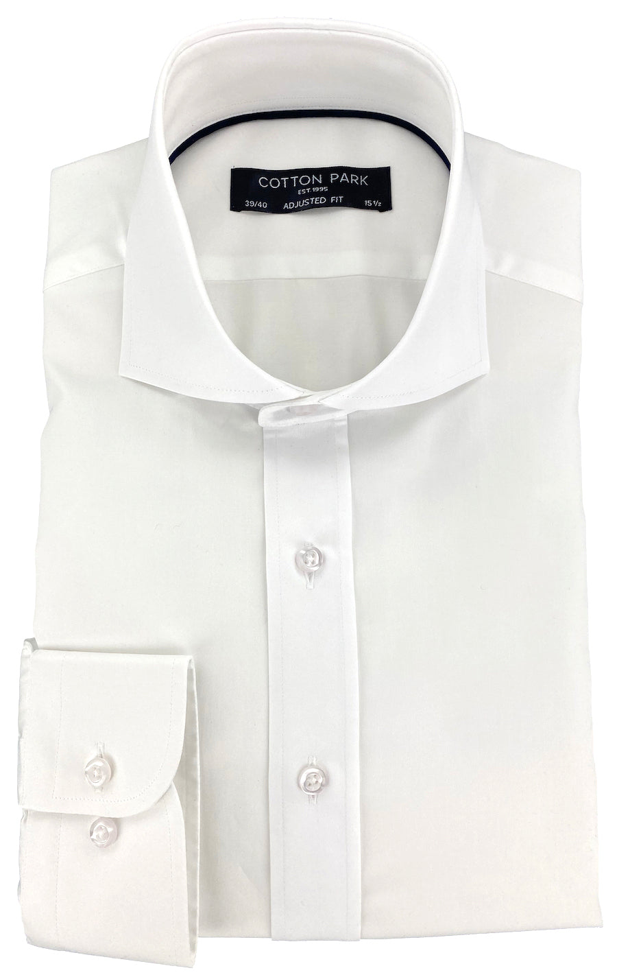 White fitted shirt with Italian collar