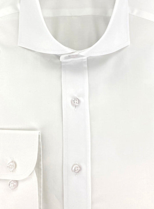 White fitted shirt with Italian collar