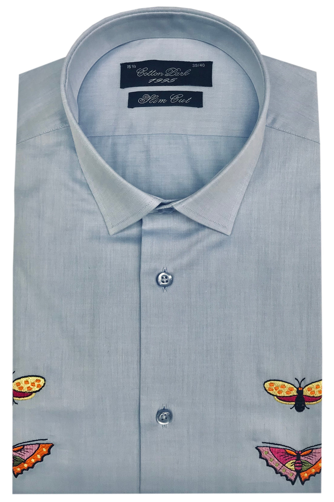Sky embroidered fitted shirt
