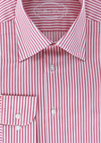 chemise classique col classique à rayures roses