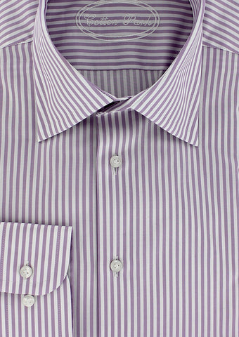 chemise coupe classique double retors à bâton violet
