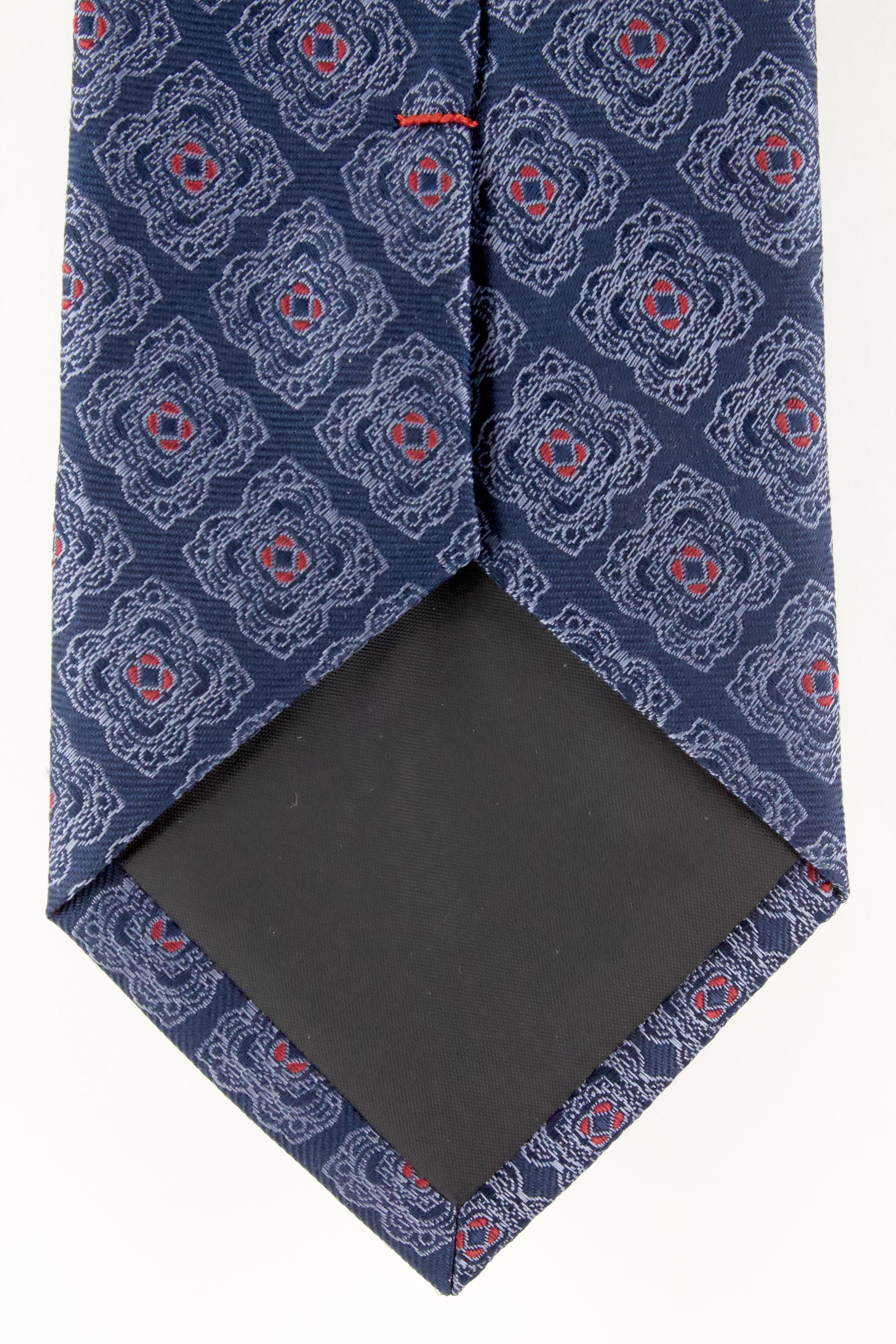 Cravate En Soie 100% DUCHAMP - Motif Paisley Noir - Tissée Main - Occasion