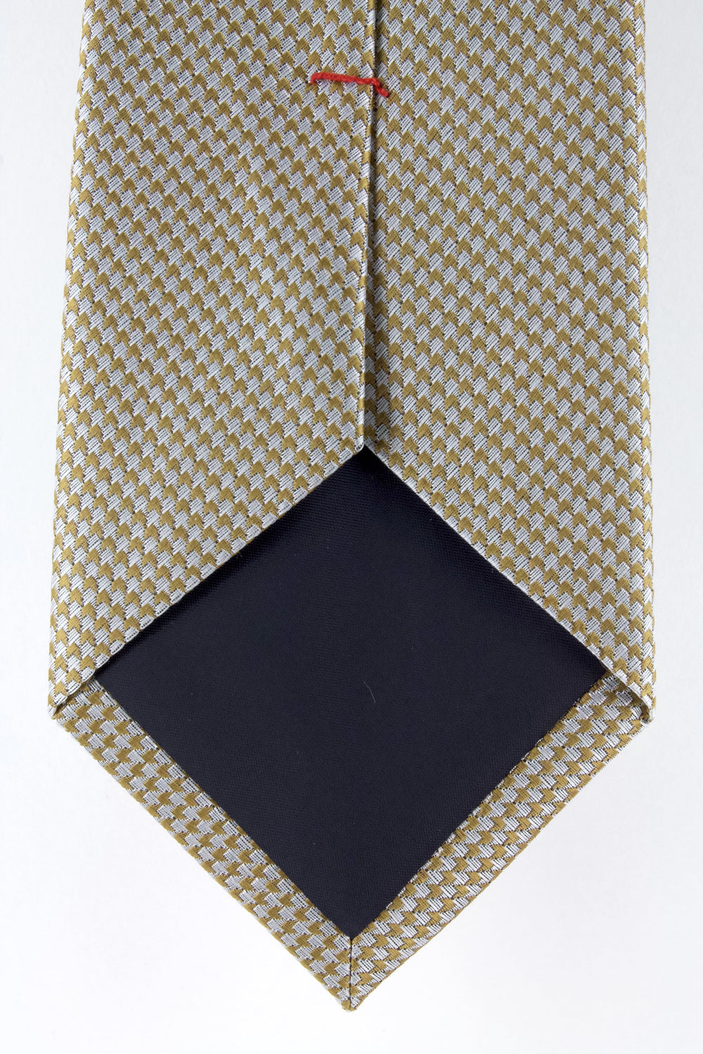 Cravate en soie tissée motif flèche beige | Cotton Park