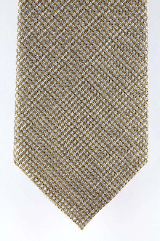 Cravate en soie tissée motif flèche beige | Cotton Park