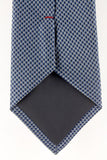 Cravate en soie tissée motif flèche 3D bleue