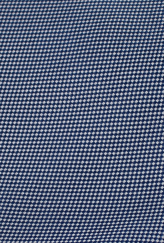 Navy blue tie with white patterns