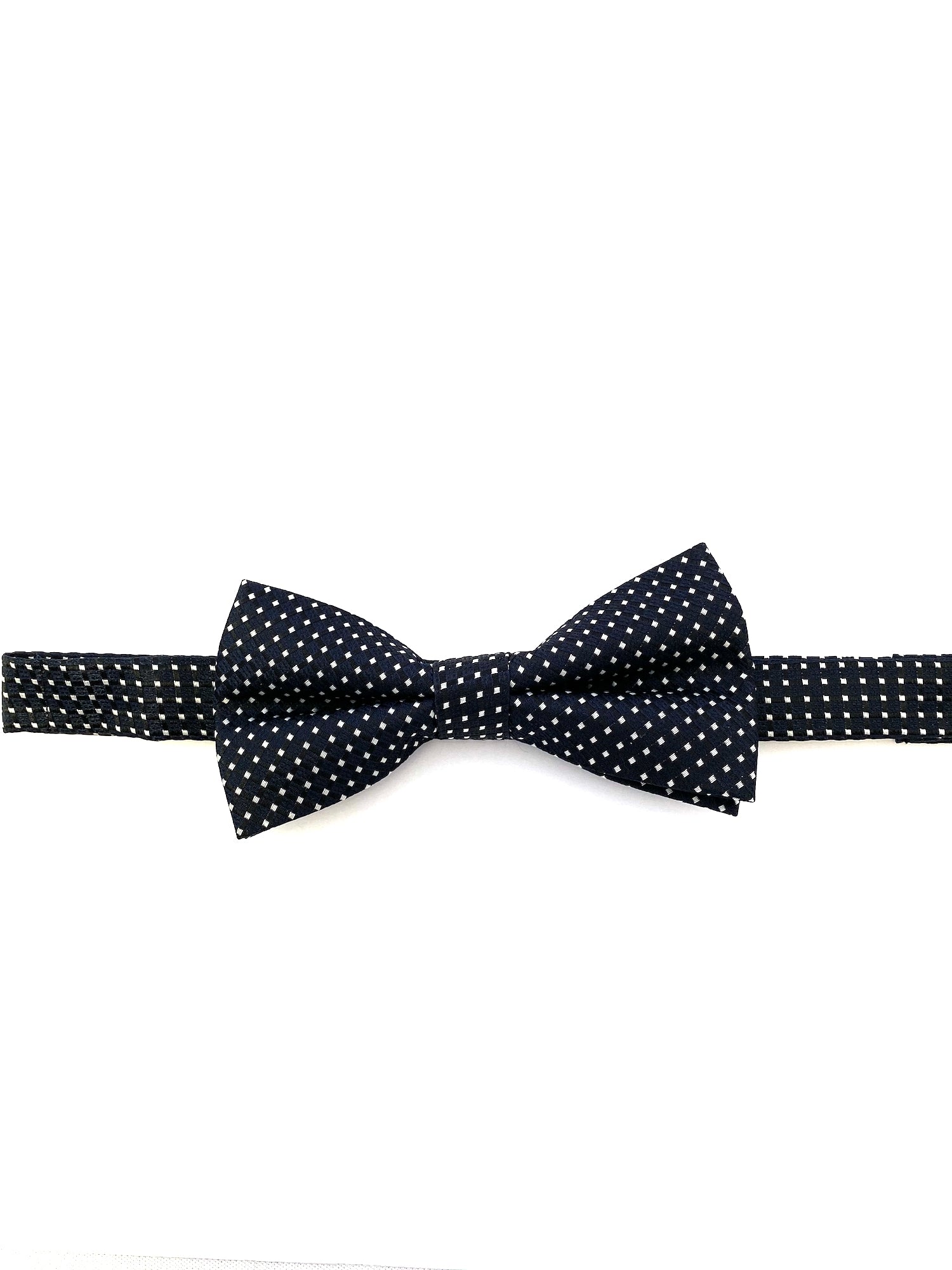 black and white polka dot bowtie