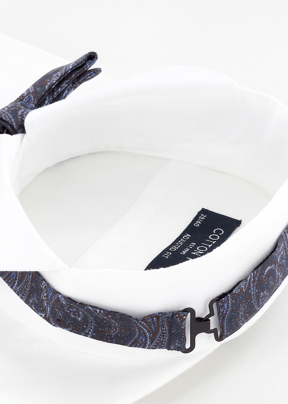 Attache noeud papillon en soie bleu marine à motifs | Cotton Park