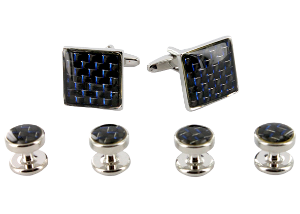 Parure Art Déco Rare En Argent, Nacre Et Onyx : Boutons De Manchettes Et Plastron - Vintage Chic