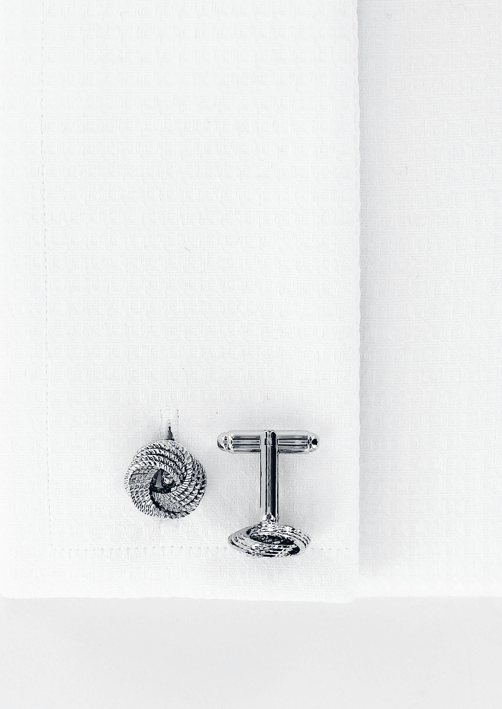 Bouton de manchette passementerie métal argenté | Cotton Park