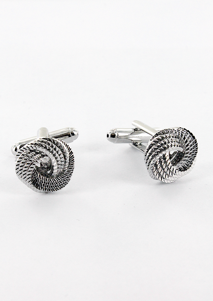 Boutons De Manchette Passementerie - Modèle Carré Et Boule - Noir Et Blanc - 100% Polyester - Pour Costume élégant
