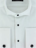 chemise avec paire de bouton de plastron noir et argent